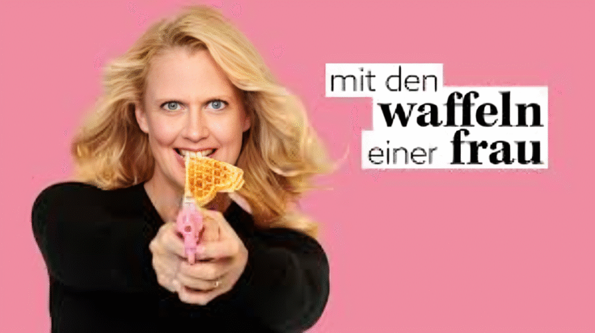 Mit den Waffeln einer Frau